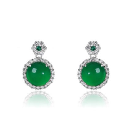 Green Ruby Jade Earrings